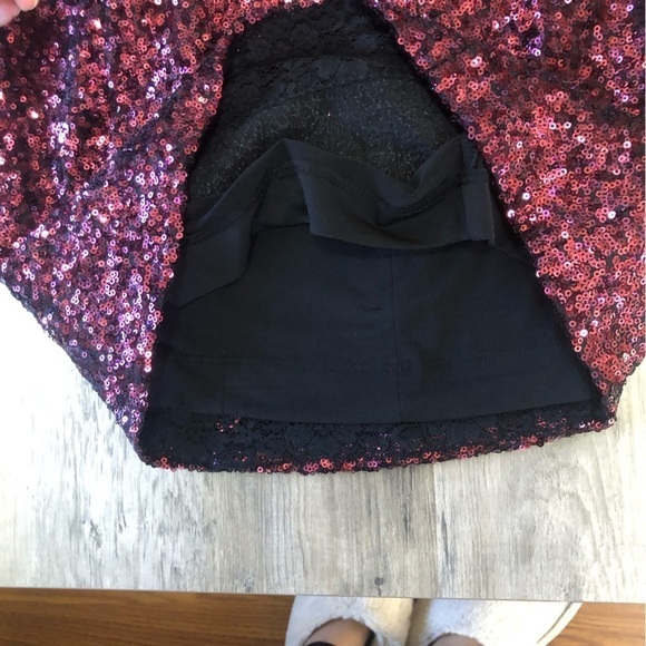 Dress The Population Sequins Mini Sleeveless Red Purple Dress - Picture 7 of 8